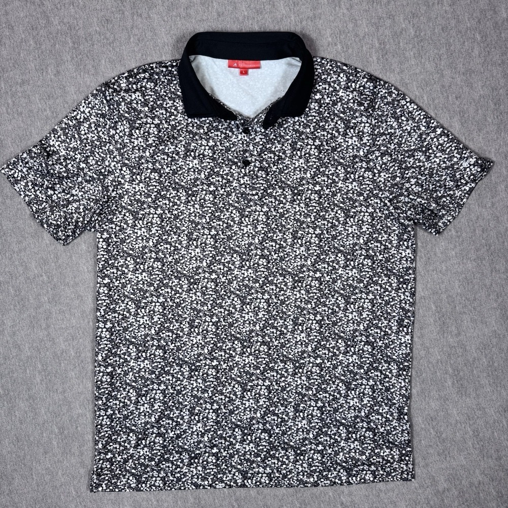 REDVANLY Golf Shirt Polo Sleeve Logo Eaton Print L Glacier Gray - The Links Logo
